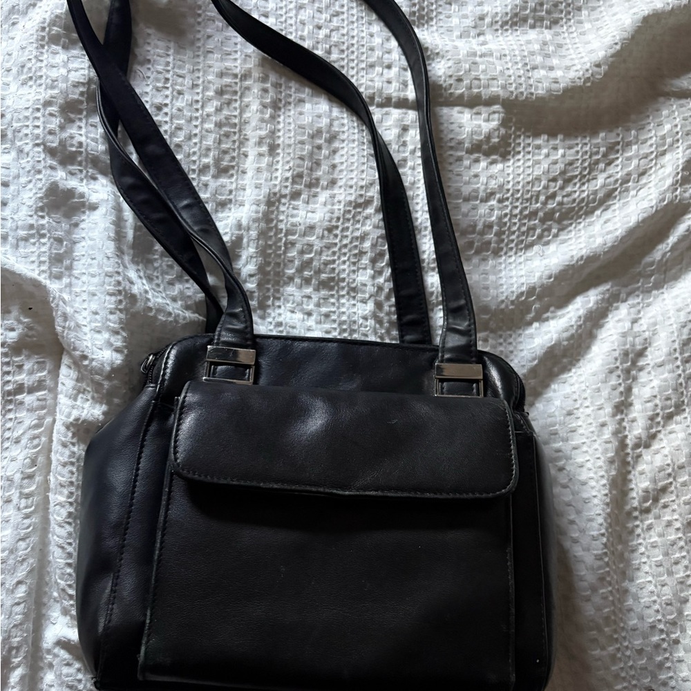 Worthington Black Double-Strap Shoulder Bag